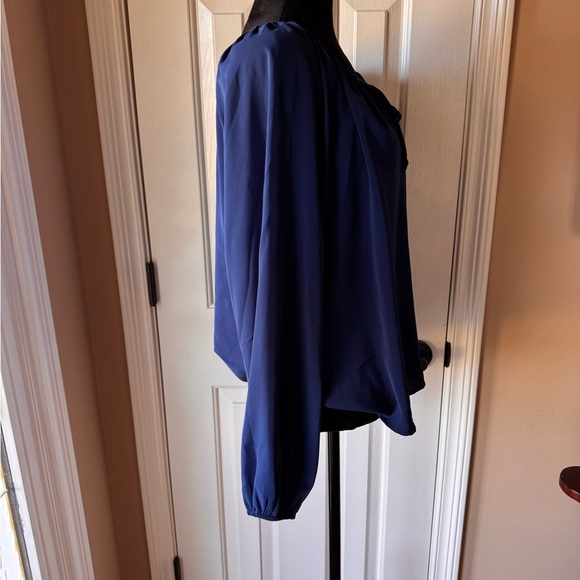 Abercrombie & Fitch Royal Blue Blouse with Tie-Neck - Picture 3 of 6